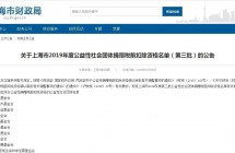 2019年度公益性社会团体捐赠税前扣除资格