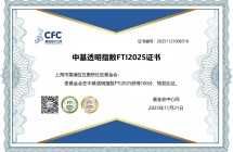 中基透明指数FTI2025证书